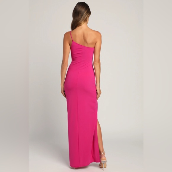 Keeper of My Heart Magenta One-Shoulder Maxi Dress - Picture 3 of 6